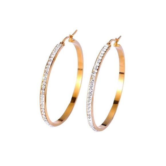 Fashion Hoop Gold plated Earrings - Picture 3 of 5